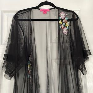 Black, feminine kimono